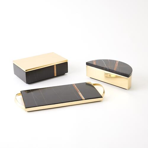 Cosmopolitan Rectangle Box-Polished Brass