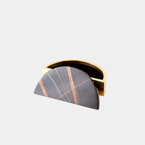 Cosmopolitan Crescent Box-Brass/Black