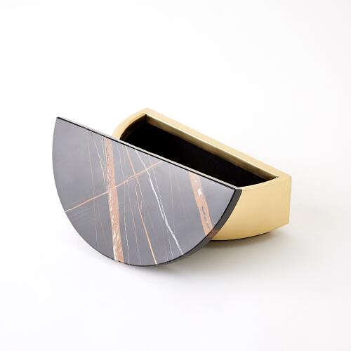 Cosmopolitan Crescent Box-Brass/Black
