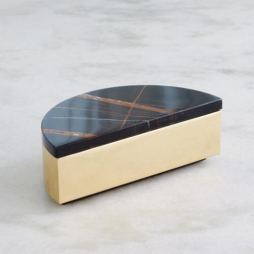 Cosmopolitan Crescent Box-Polished Brass