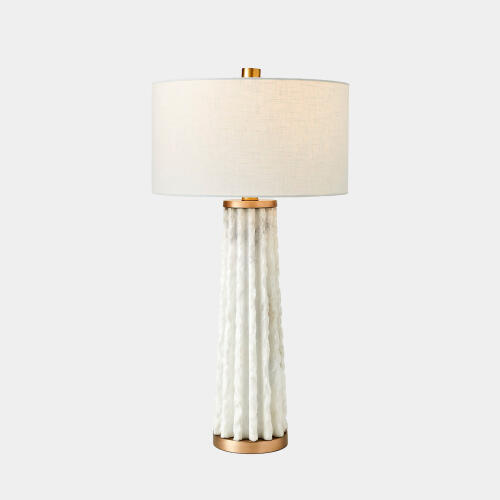 Quarry Table Lamp-White Marble