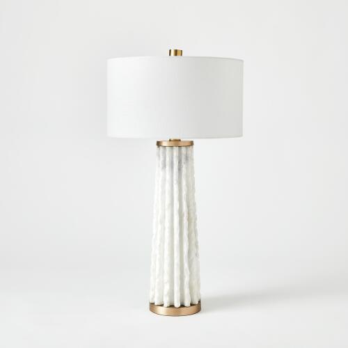 Quarry Table Lamp-White Marble
