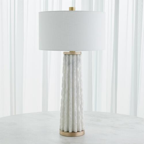 Quarry Table Lamp-White Marble