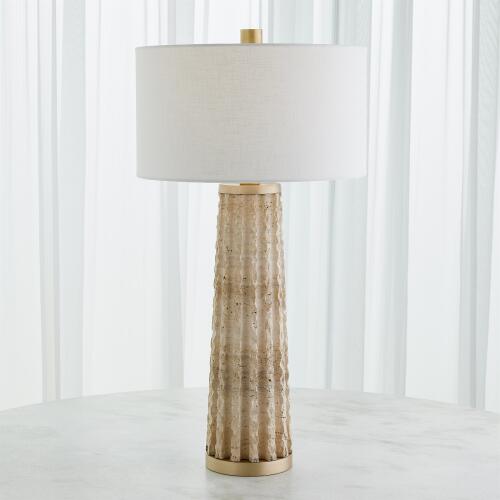 Quarry Table Lamp-Travertine