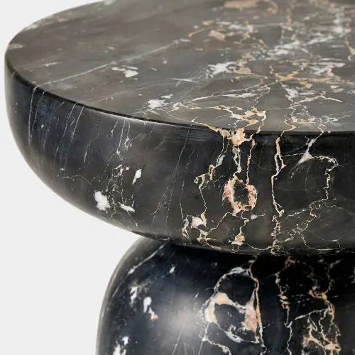 Tumble Accent Table-Golden Portoro Marble