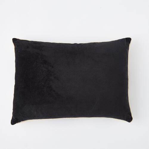 Puzzle Beaded Lumbar Pillow-Black on White