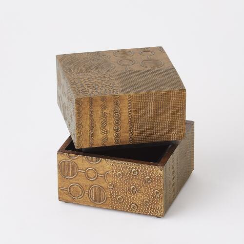 Navigator Square Box-Antique Brass