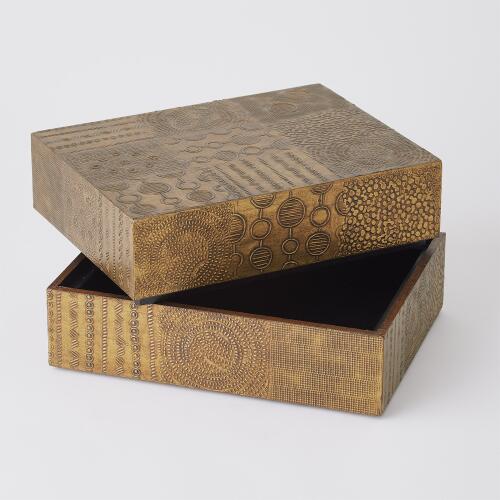 Navigator Square Box-Antique Brass