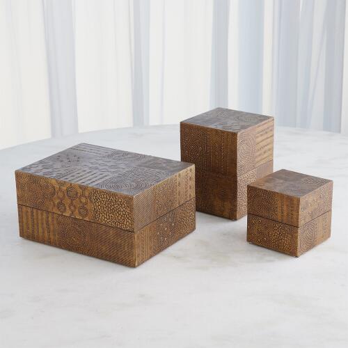 Navigator Square Box-Antique Brass