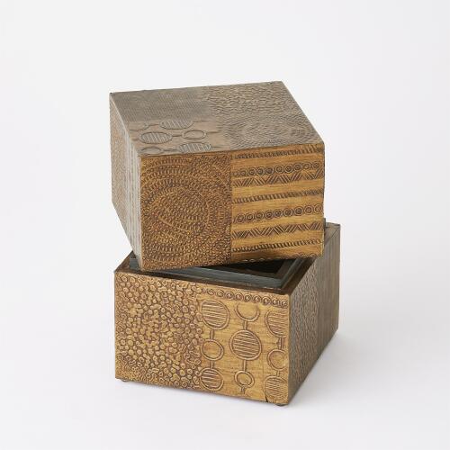 Navigator Square Box-Antique Brass