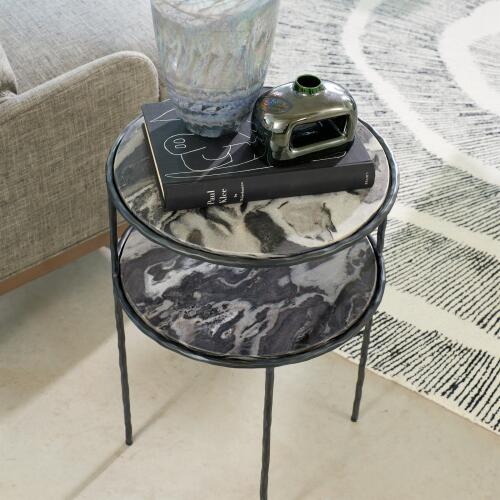 Registrar Tiered Table-Gunmetal