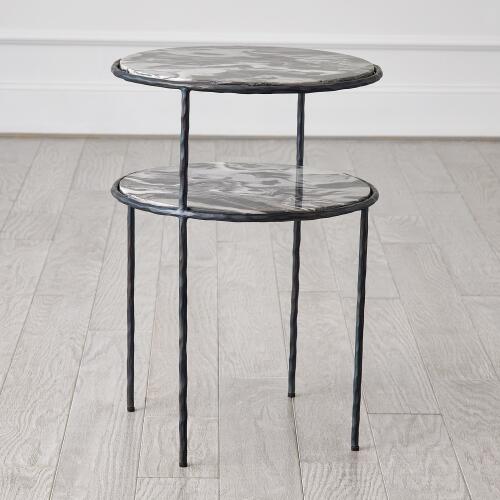 Registrar Tiered Table-Gunmetal
