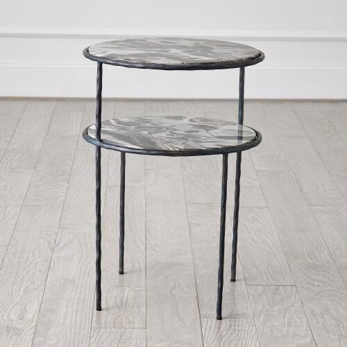 Registrar Tiered Table-Gunmetal