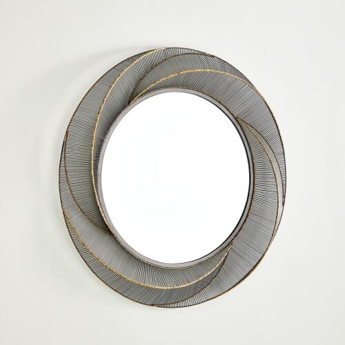 Whip Wire Mirror-Iron/Braised Brass