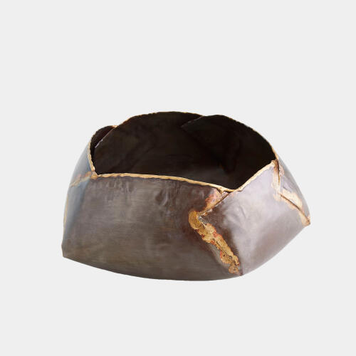 Pleated Armor Bowl-Antique Gunmetal