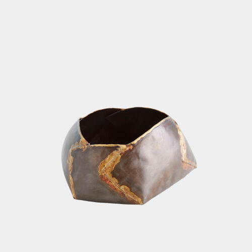 Pleated Armor Bowl-Antique Gunmetal