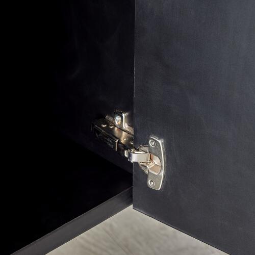 Horn Inlay Console-Black/Antique Brass