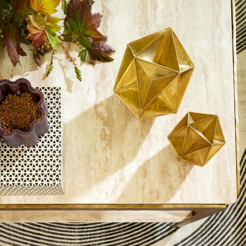 Kraft Console-Light Bronze w/Travertine