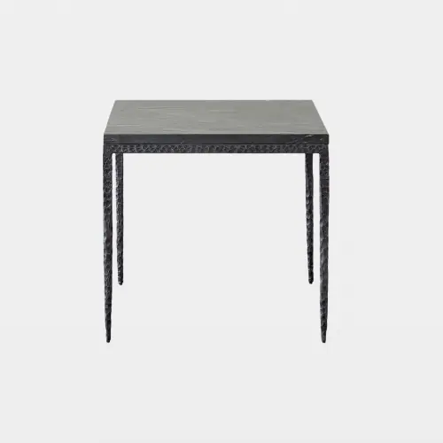 Forrester Side Table-Blackened/Flamed Marble