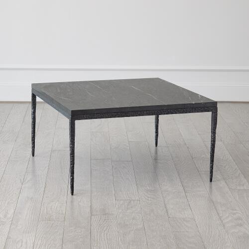Forrester Cocktail Table-Blackened/Flamed Marble