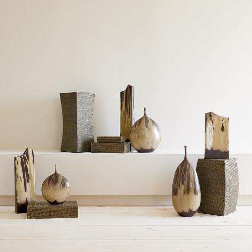 Lames Table Aged Brass Tapered