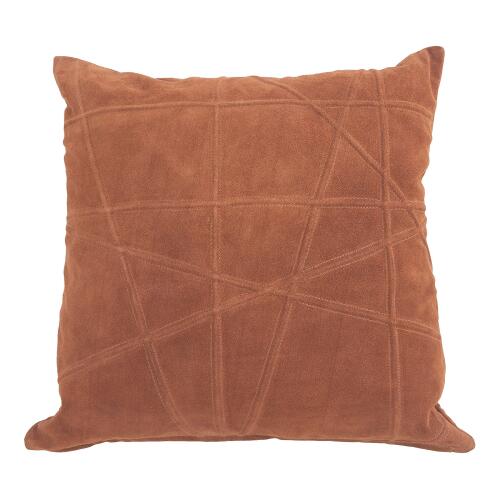 Crossroads Suede Pillow-Rust