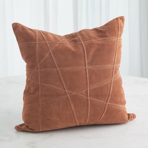 Crossroads Suede Pillow-Rust