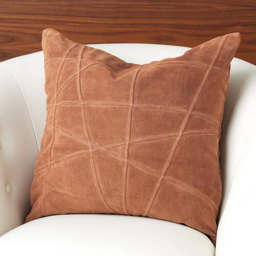 Crossroads Suede Pillow-Rust