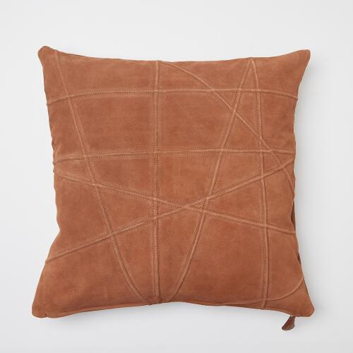 Crossroads Suede Pillow-Rust