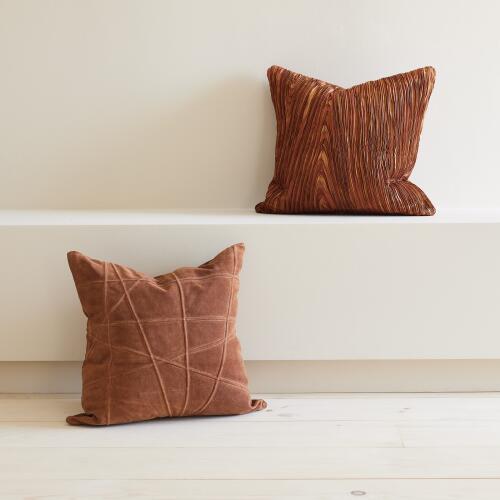 Ribbon Pillow-Rust