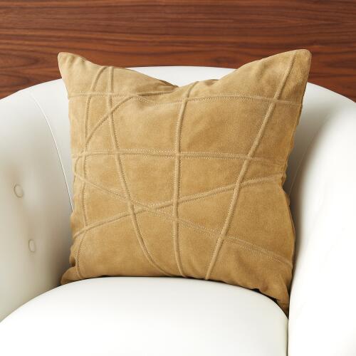 Crossroads Suede Pillow-Camel