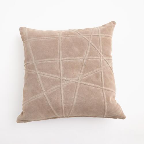 Crossroads Suede Pillow-Taupe