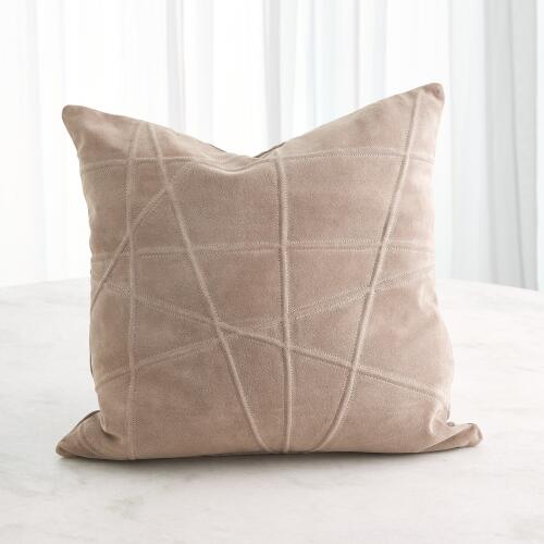 Crossroads Suede Pillow-Taupe
