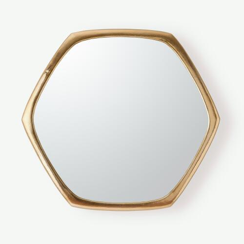 Hexagon Mirror-Gold