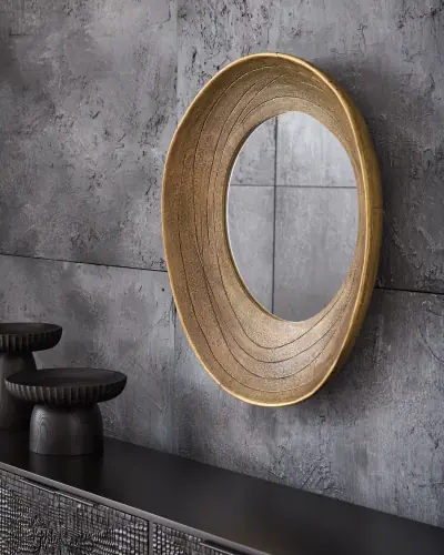 Saturn Mirror-Antique Gold-Lg