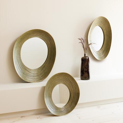 Saturn Mirror-Antique Gold-Sm