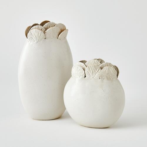 Sand Dollar Vase-White
