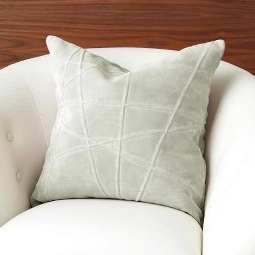 Crossroads Suede Pillow-Grey