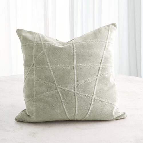 Crossroads Suede Pillow-Grey