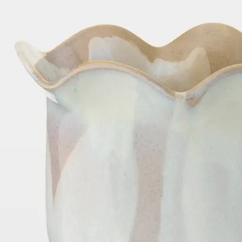 Frill Vase-White Reactive Glaze-Sm