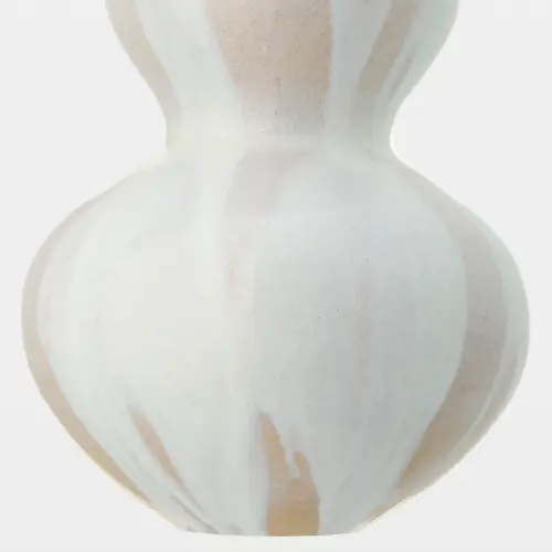 Morphis Curve Vase-White Rective Glaze