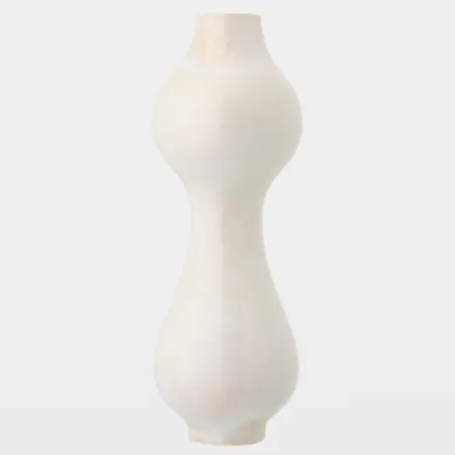 Morphis Slim Vase-White Crystalline Glaze