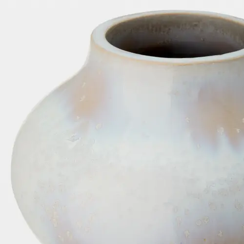 Morphis Curve Vase-White Crystalline Glaze