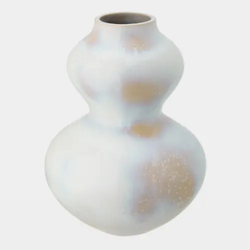 Morphis Curve Vase-White Crystalline Glaze