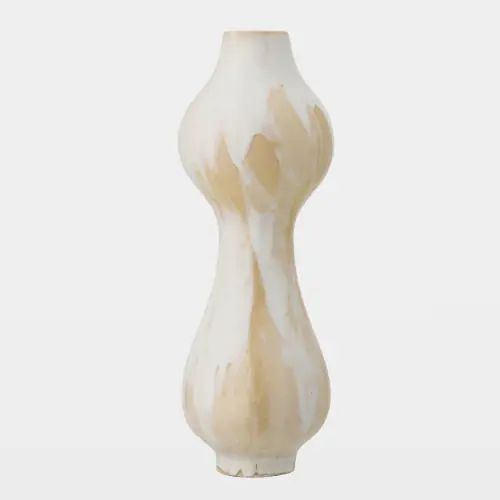 Morphis Slim Vase-White Reactive Opal