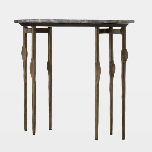Kneez 6 Legged Oval Table-Pale Antique Brass