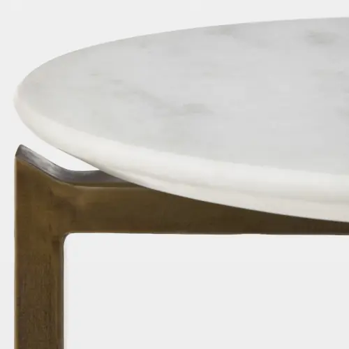 Trivet Oval Side Table-Antique Brass