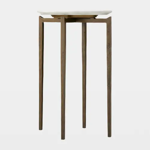 Trivet Oval Side Table-Antique Brass