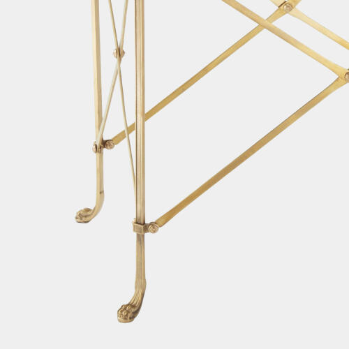Rectangular Directoire Table-Brass/White Marble