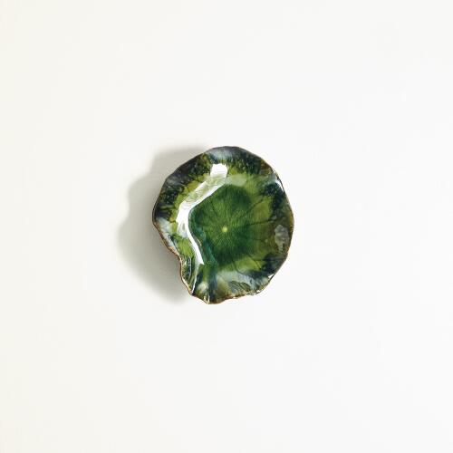 free formed lily plate-green